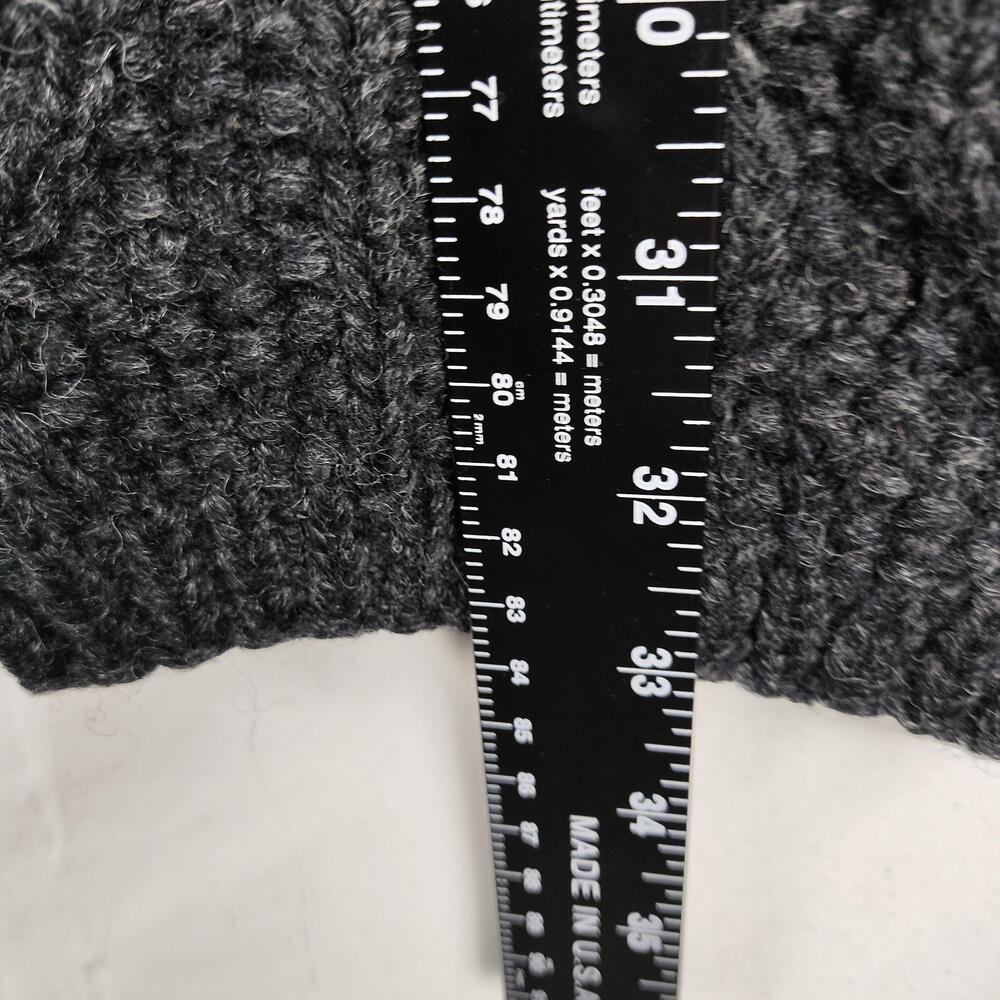 J Crew Sweater Mens XL Gray 100% Wool Hand Knit Chunky Cable Knit Pullover - Picture 6 of 11